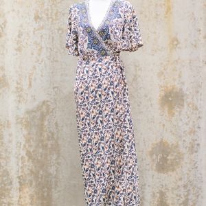 Aaka Dresses - Long Floral Wrap Dress Aaka Dresses - Long Floral Wrap Dress